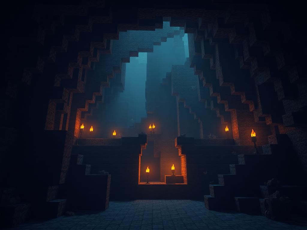 Minecraft night terrain with a glowing yellow companion